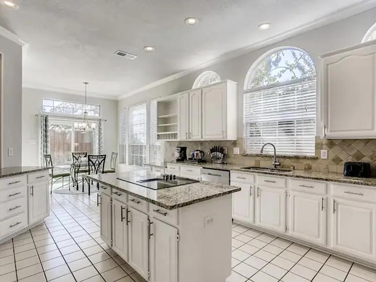Oversize kitchen with plenty of storage. Coffee available for our guests