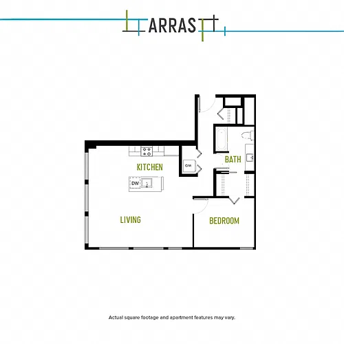 Floor plan One Bed One Bath M 1