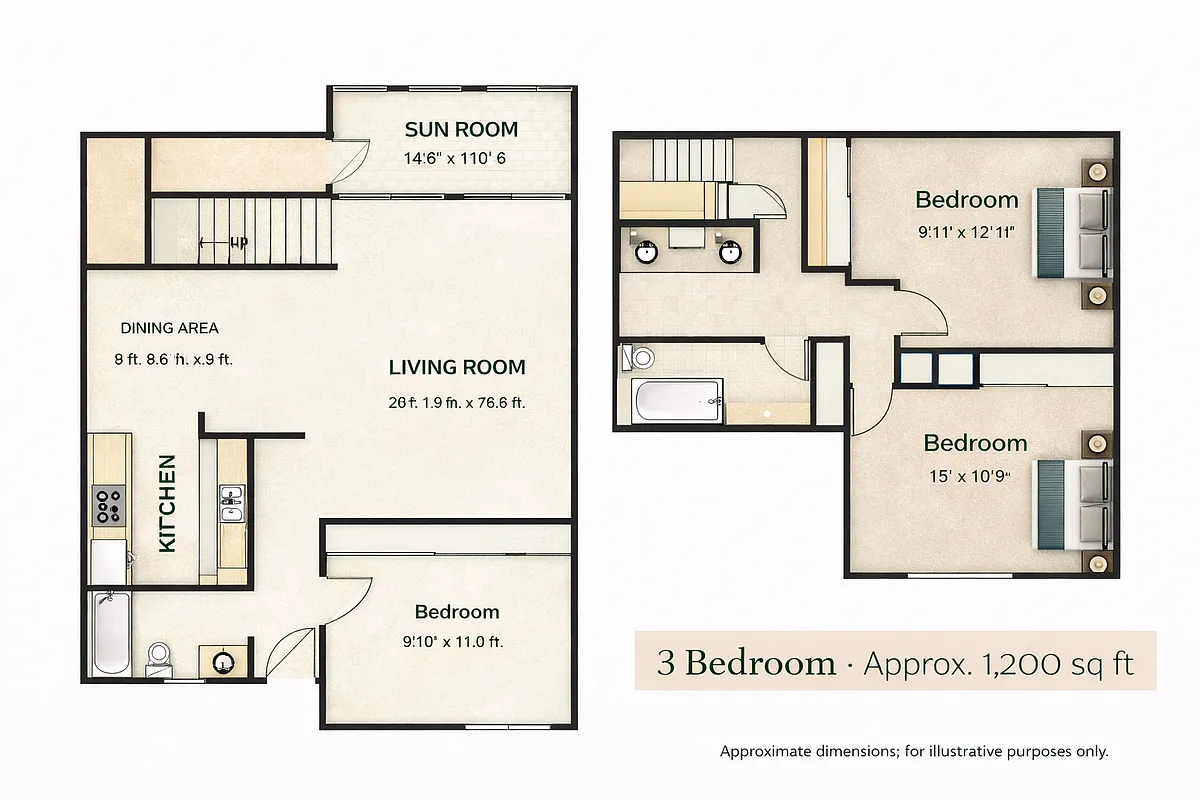 Floor plan 3 Bedroom Fall