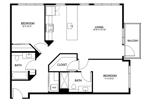 Floor plan 2X2 E2