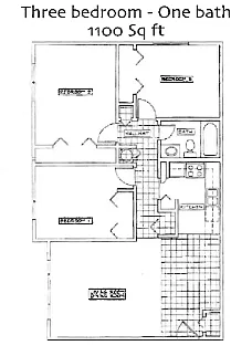 Floor plan THREE BEDROOM ONE BATH