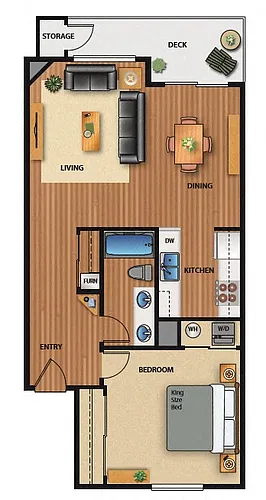 Floor plan One Bed Marina View