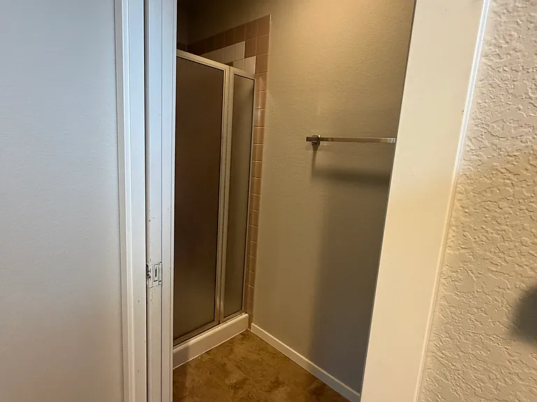 primary shower from vanity