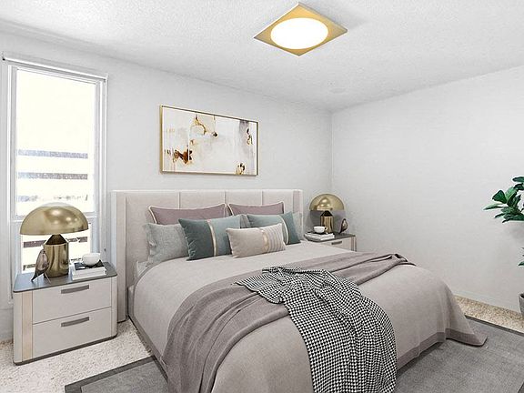 Serene bedroom with soft, neutral tones