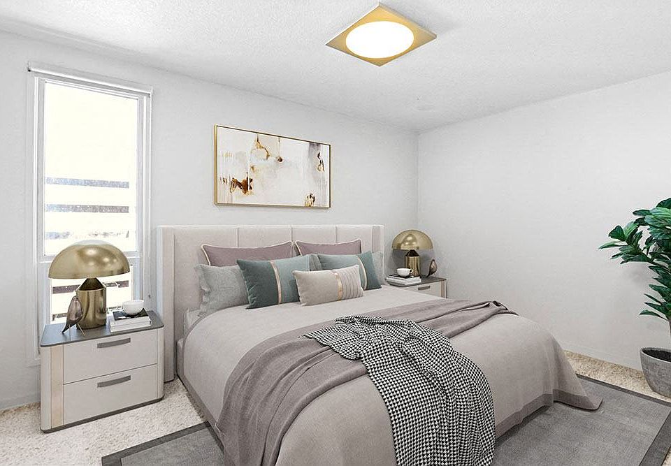 Serene bedroom with soft, neutral tones