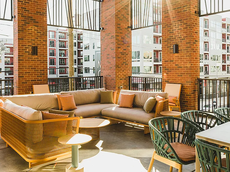 Outdoor lounge area and gathering spaces