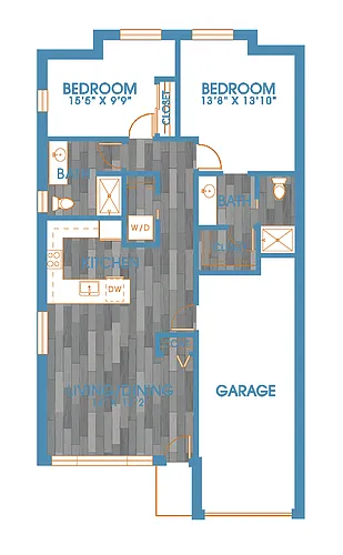 Floor plan 2X2 K