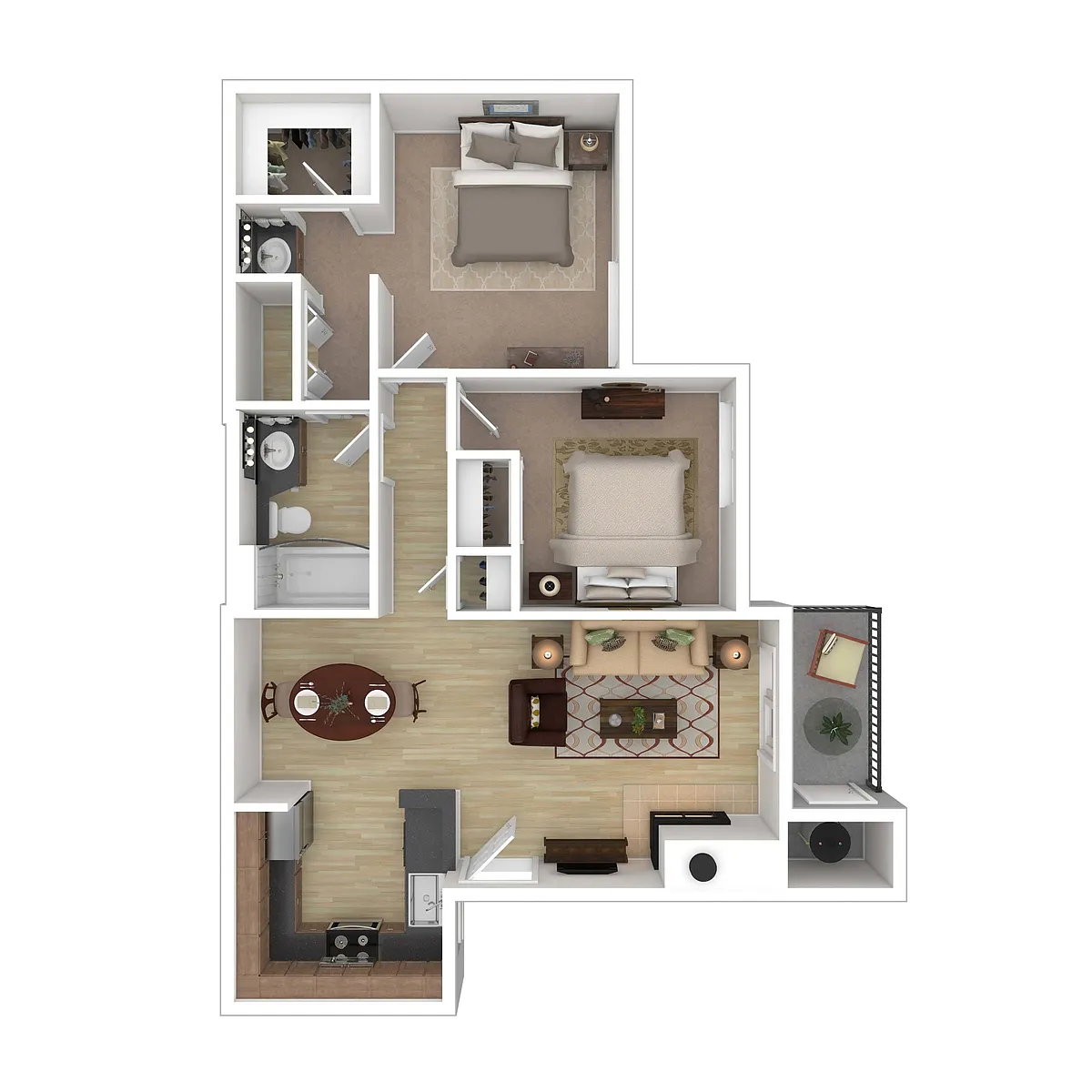 Floor plan 2BD-1BA
