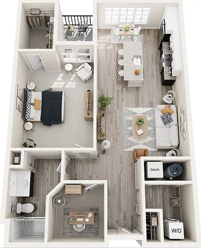 Floor plan Urban- 910sf