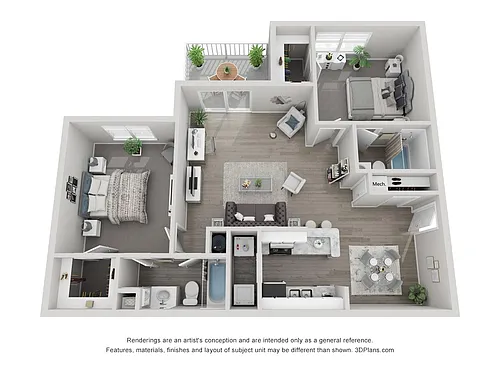 Floor plan Deluxe 2 Bedroom