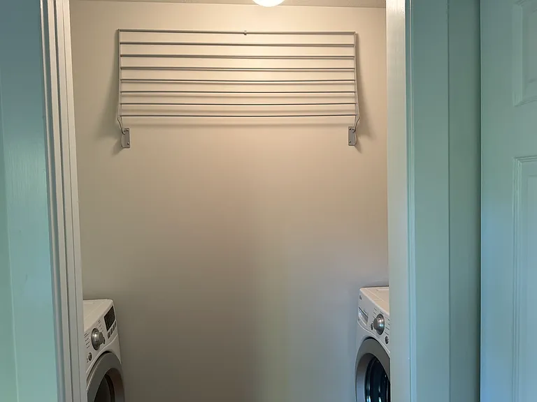 flip down drying rack in laundry room