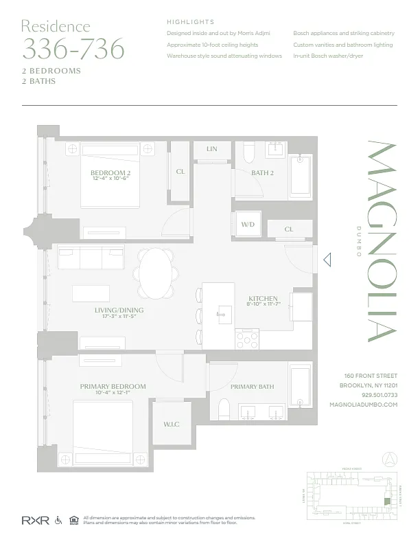 Floor plan 2 Bedroom / 2 Bathroom