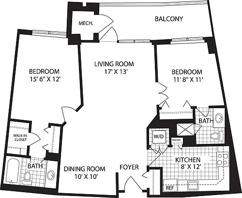 Floor plan 2 Bedrooms D