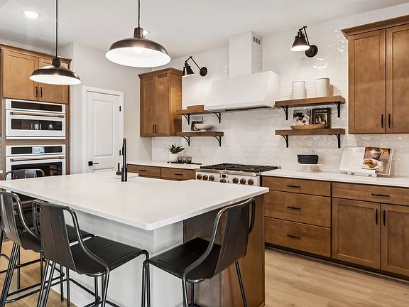 Kitchen with floating shelves