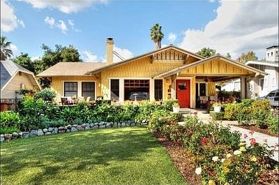 Front Yard with Rose Garden