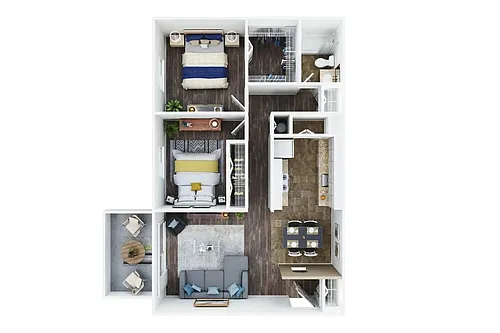 Floor plan 2 bedroom 1 bath