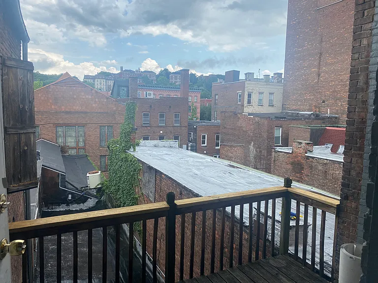 Large secluded Deck with view to RPI on hill. Great for grilling.