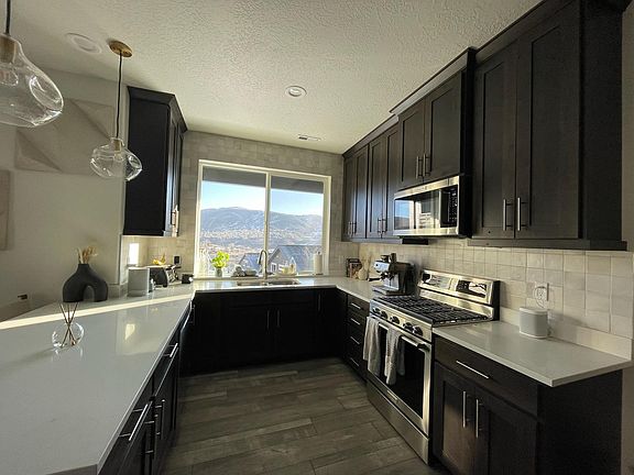 Kitchen with stainless steel appliances