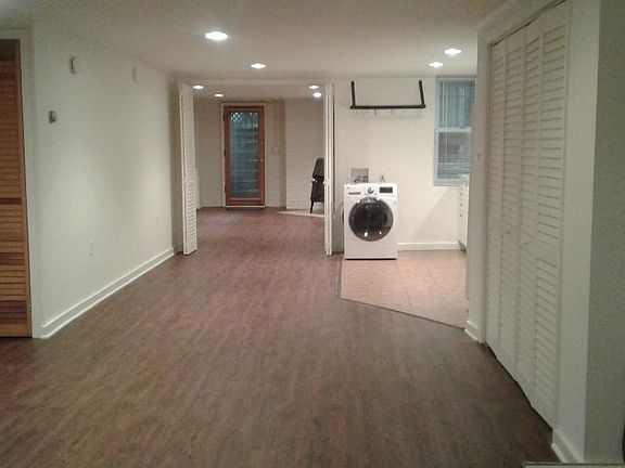 Spacious one bedroom with open floor plan. Bedroom can be closed off with folding doors. Bathroom is in suite (through bedroom) with new sink.