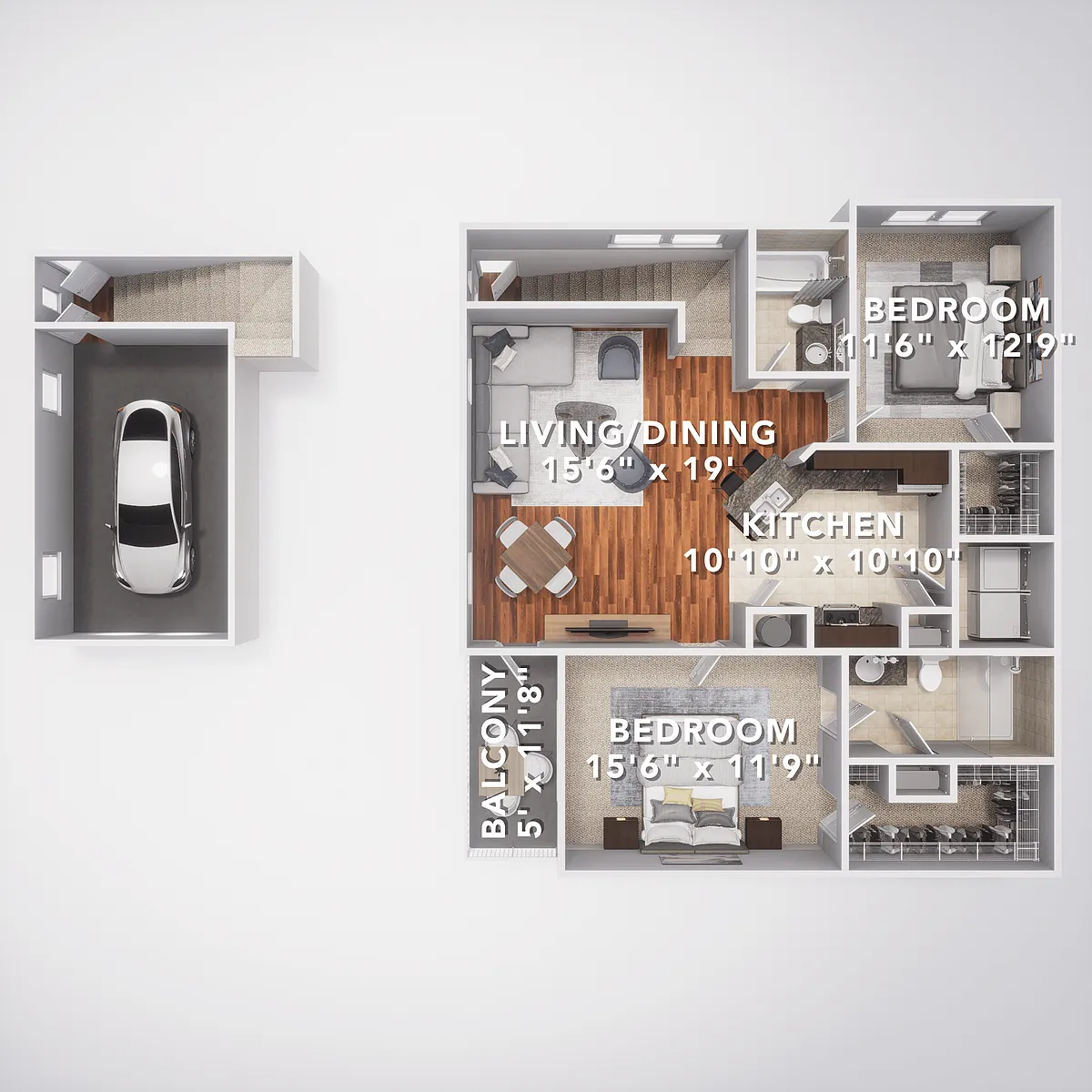 Floor plan B2G - Attached Garage Included
