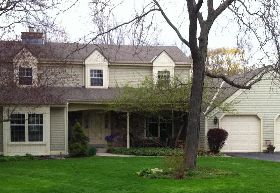 Large fieldstone front porch