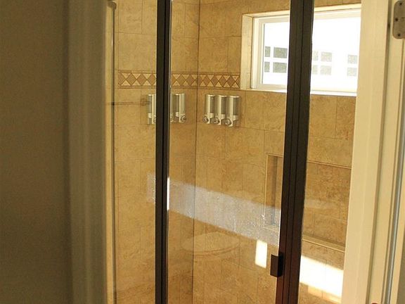 Glass shower in master bath
