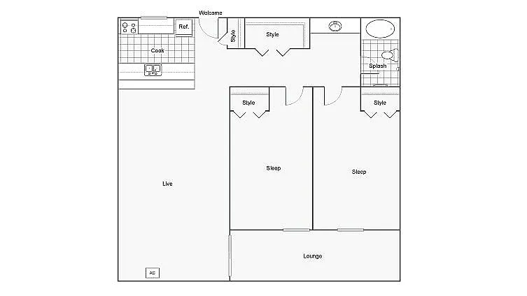 Floor plan Calderra 2 Renovated Unfurnished