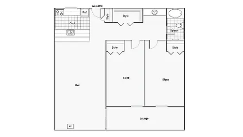Floor plan Calderra 2 Upgraded Unfurnished