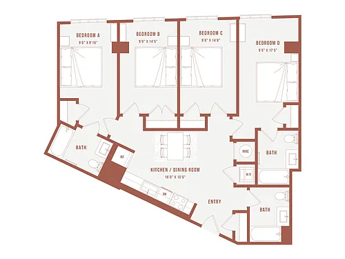 Floor plan Colette Co-Living I3