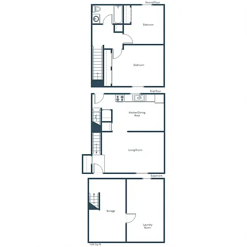 Floor plan Two Bedroom 21A