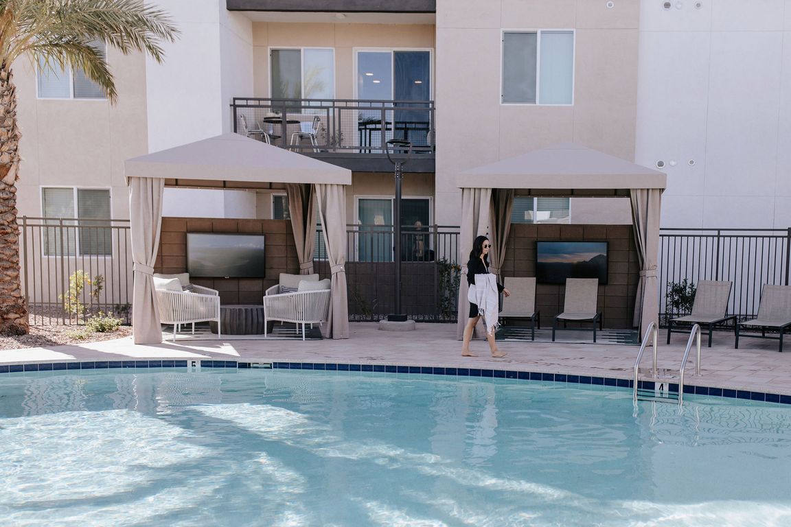 Poolside Cabanas with TVs