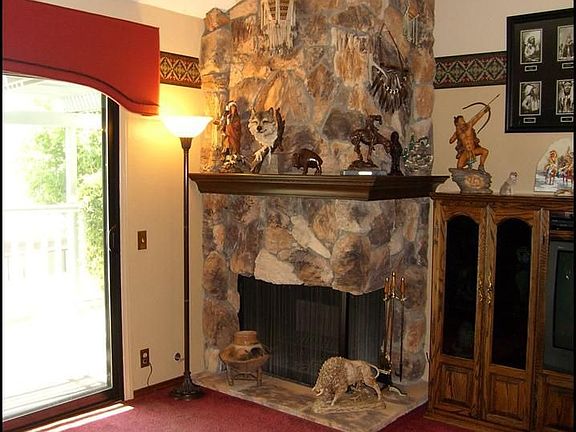 custom stone fireplace