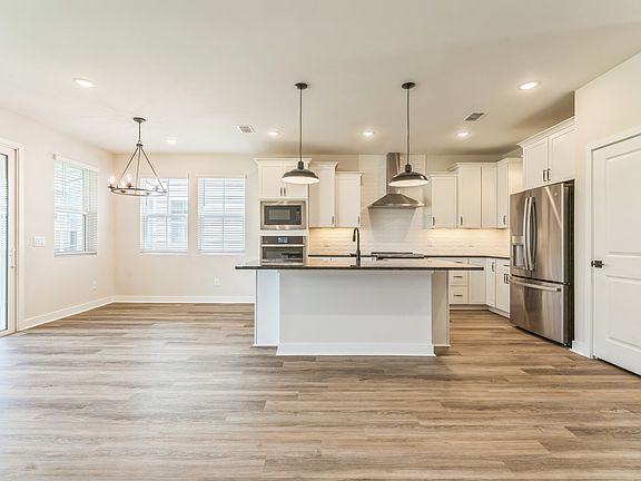 Kitchen with pendant lighting