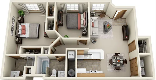 Floor plan Talladega - Renovated w/Granite, 2nd floor