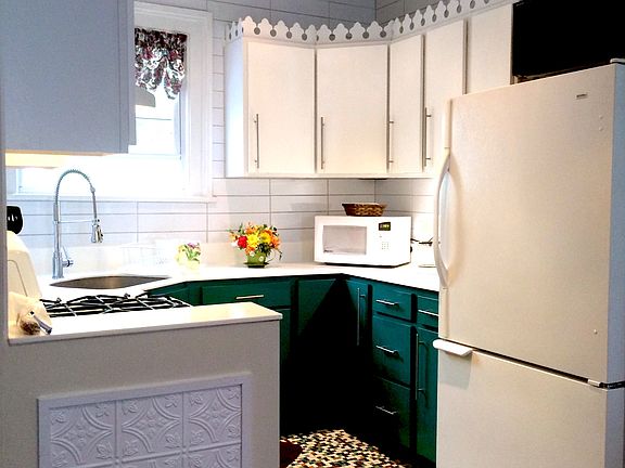 Kitchen with corian counters