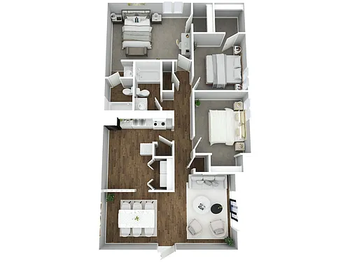 Floor plan 3BR - 2BTH