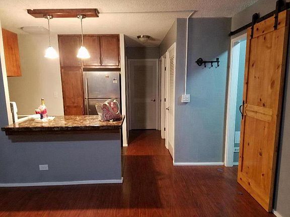 living room with kitchen
