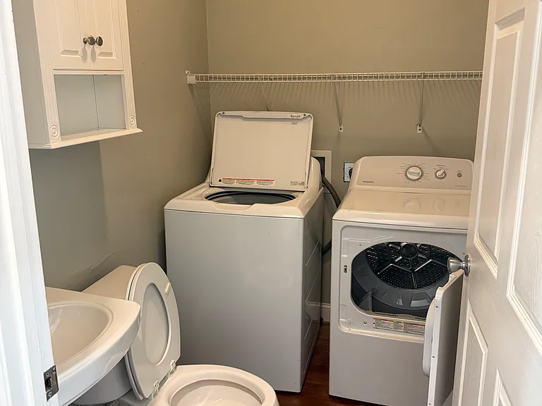 half bath and washer and dryer
