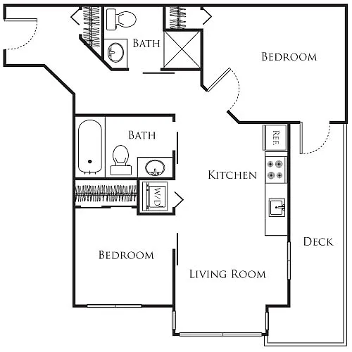 Floor plan Micro Two Bed - F1 320-620