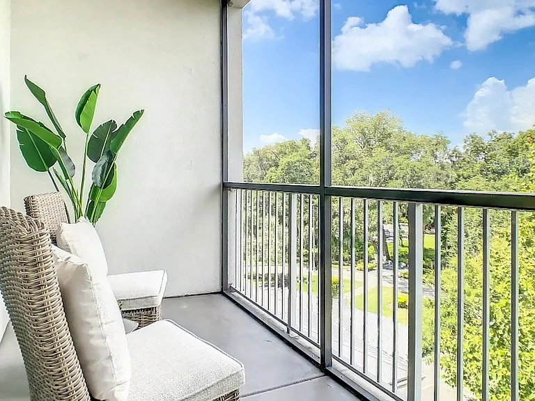 Each home offers a screened-in patio or balcony, providing a tranquil escape.