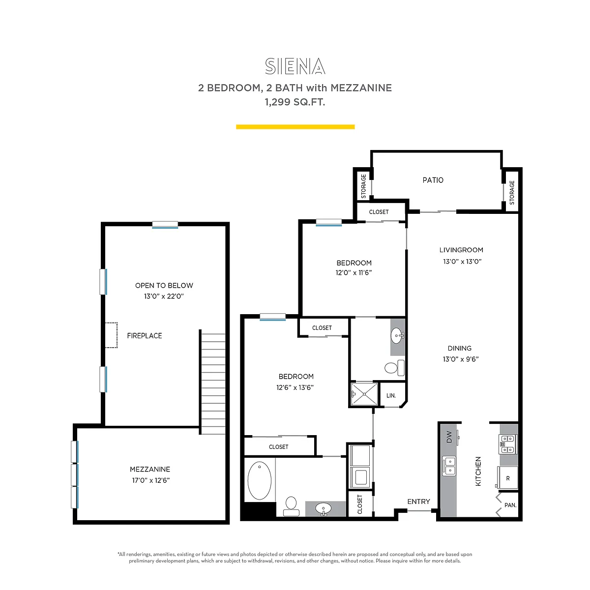 Floor plan Siena with Mezzanine