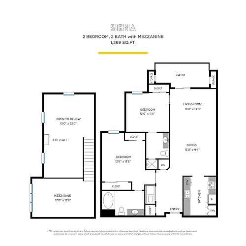 Floor plan Siena with Mezzanine