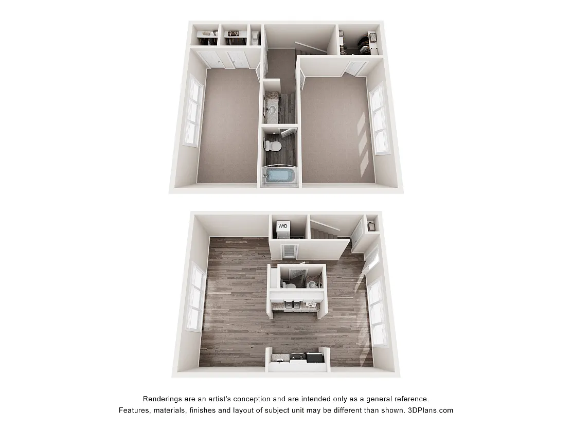 Floor plan 2 Bed 1.5 Bath Legacy Renovated