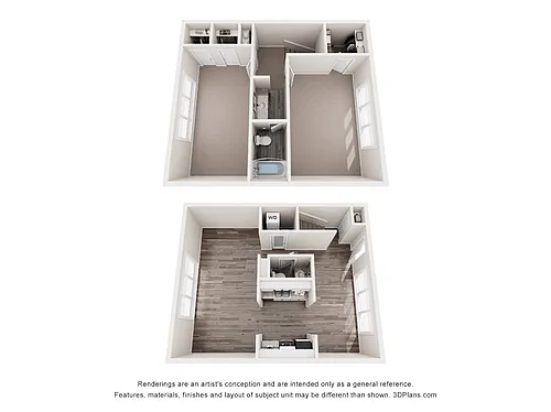 Floor plan 2 Bed 1.5 Bath Legacy Renovated