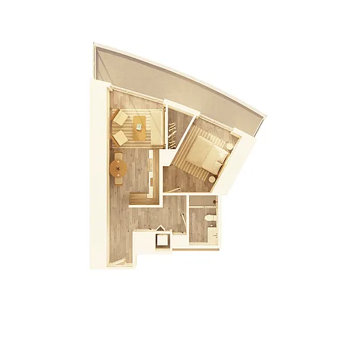 Floor plan 1 BD Type D (A01)