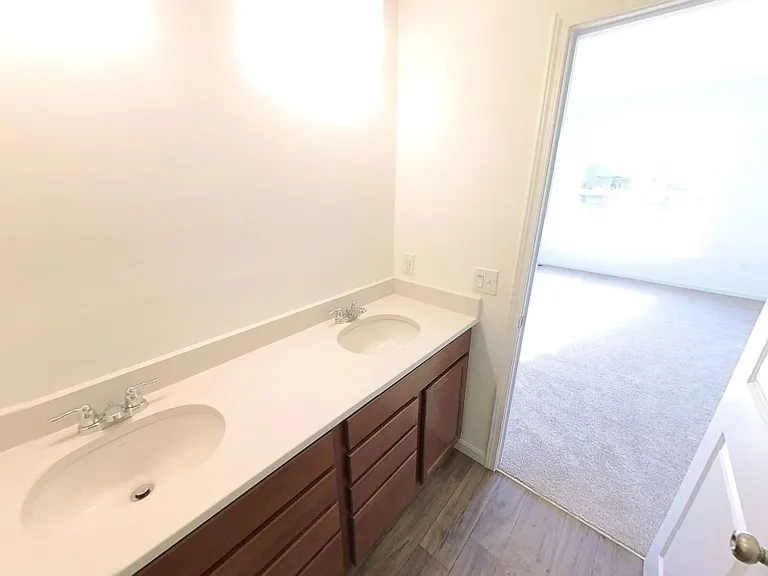 Master Bathroom (double sinks). Arched Mirrors not shown in picture (now installed)