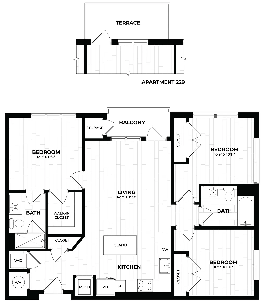 Floor plan 3 Bed/2 Bath-3.1