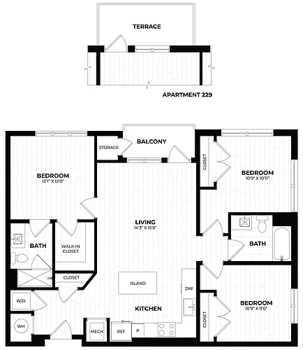 Floor plan 3 Bed/2 Bath-3.1
