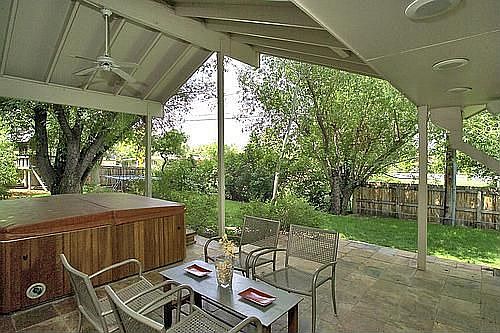 Private retreat with fountain and Koi pond off Master Suite