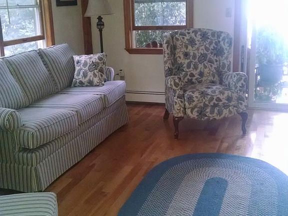 Living room, hardwood floors and fireplace